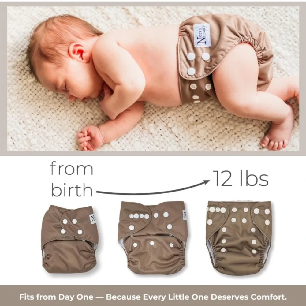 Nora’s Nursery Newborn, 14 pack w/pod,up to 12 lbs. - Evergreen, reusable, adj.
